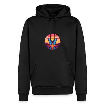 Blauer Morpho-Schmetterling - Männer Premium Bio Hoodie - Schwarz - Vorne - Nico (187cm)