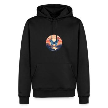Blauer Morpho-Schmetterling - Männer Premium Bio Hoodie - Schwarz - Vorne - Nico (187cm)
