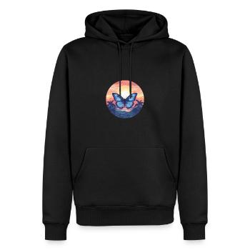 Blauer Morpho-Schmetterling - Männer Premium Bio Hoodie - Schwarz - Vorne - Nico (187cm)