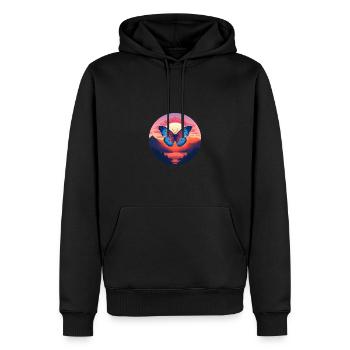 Blauer Morpho-Schmetterling - Männer Premium Bio Hoodie - Schwarz - Vorne - Nico (187cm)