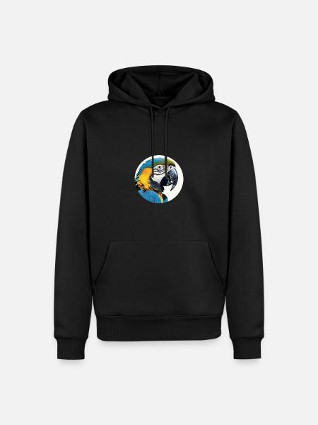Blue and gold macaw - Men’s Premium Organic Hoodie - black
