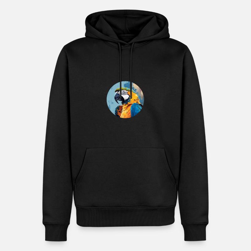 Blau-Gold Ara - Männer Premium Bio Hoodie - Schwarz