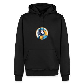Blau-Gold Ara - Männer Premium Bio Hoodie - Schwarz - Vorne - Nico (187cm)
