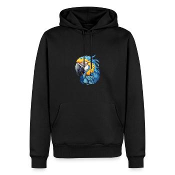 Blau-Gold Ara - Männer Premium Bio Hoodie - Schwarz - Vorne - Nico (187cm)