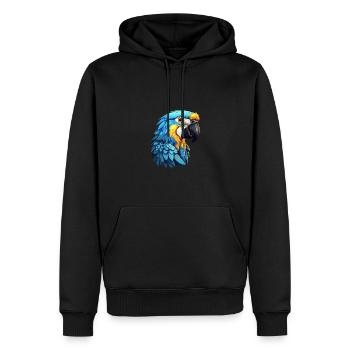 Blau-Gold Ara - Männer Premium Bio Hoodie - Schwarz - Vorne - Nico (187cm)