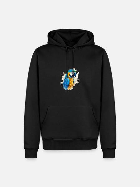 Blue and gold macaw - Men’s Premium Organic Hoodie - black