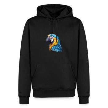 Blau-Gold Ara - Männer Premium Bio Hoodie - Schwarz - Vorne - Nico (187cm)