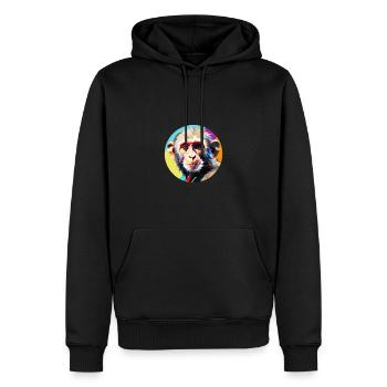Singes capucins - Sweat à capuche Premium bio Homme - noir - Devant - Nico (187cm)
