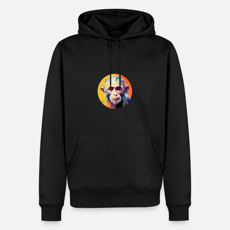 Kapuzineräffchen - Männer Premium Bio Hoodie - Schwarz