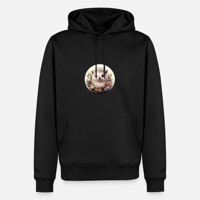 Hérisson mignon - Sweat à capuche Premium bio Homme - noir