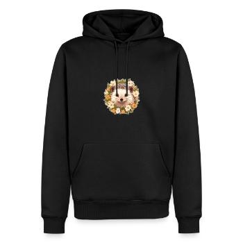 Hérisson mignon - Sweat à capuche Premium bio Homme - noir - Devant - Nico (187cm)