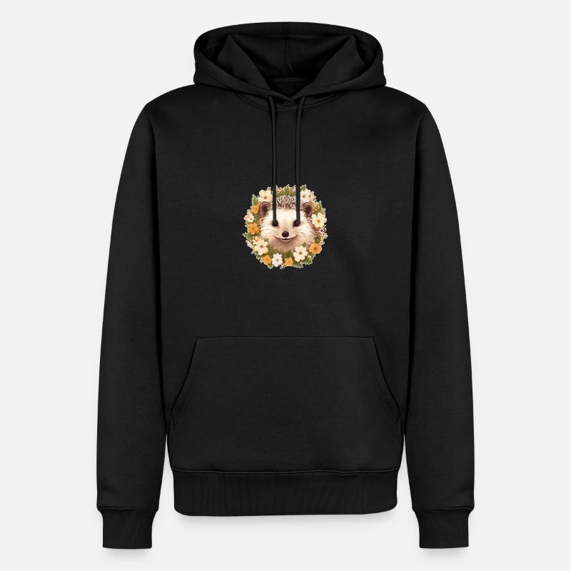 Süßer Igel - Männer Premium Bio Hoodie - Schwarz