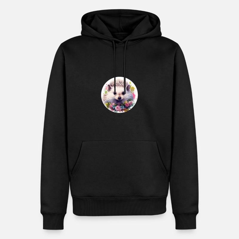 Süßer Igel - Männer Premium Bio Hoodie - Schwarz
