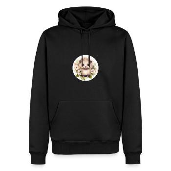 Hérisson mignon - Sweat à capuche Premium bio Homme - noir - Devant - Nico (187cm)