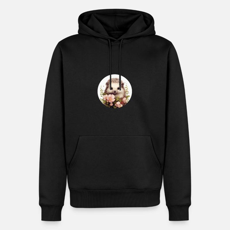 Hérisson mignon - Sweat à capuche Premium bio Homme - noir