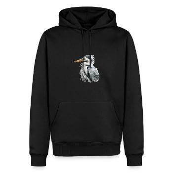 Héron - Sweat à capuche Premium bio Homme - noir - Devant - Nico (187cm)