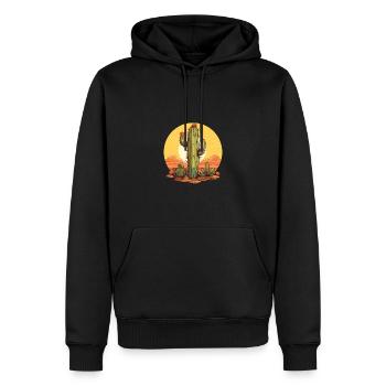 Cactus - Sweat à capuche Premium bio Homme - noir - Devant - Nico (187cm)