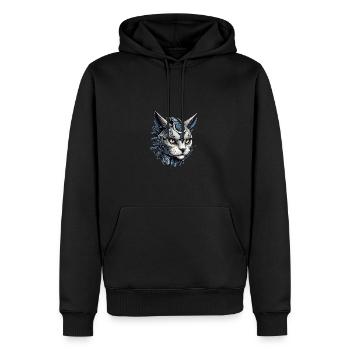 Katze Roboter - Männer Premium Bio Hoodie - Schwarz - Vorne - Nico (187cm)