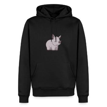Rhinozeros - Männer Premium Bio Hoodie - Schwarz - Vorne - Nico (187cm)