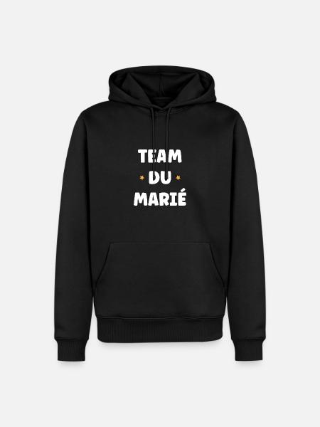 team du marié - Sweat à capuche Premium bio Homme - noir