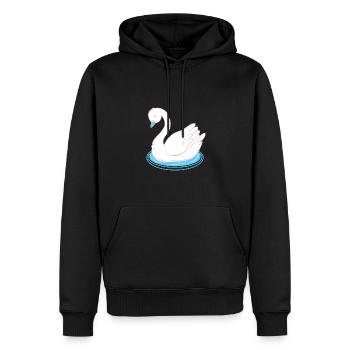 Trans Pride Schwan - Männer Premium Bio Hoodie - Schwarz - Vorne - Nico (187cm)