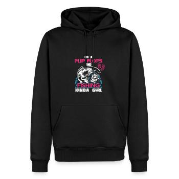 Ich bin ein Flip Flop und Fischer Mädchen - Männer Premium Bio Hoodie - Schwarz - Vorne - Nico (187cm)