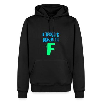 I dont give a F - Männer Premium Bio Hoodie - Schwarz - Vorne - Nico (187cm)