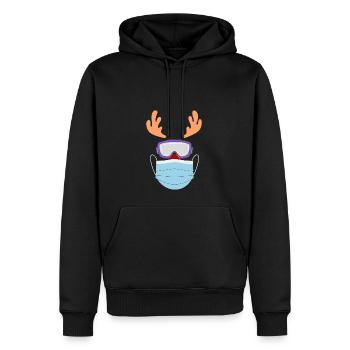 Ski - Sweat à capuche Premium bio Homme - noir - Devant - Nico (187cm)