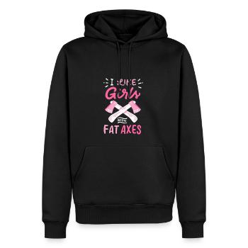 Ich mag Mädchen mit fetten Achsen - Männer Premium Bio Hoodie - Schwarz - Vorne - Nico (187cm)