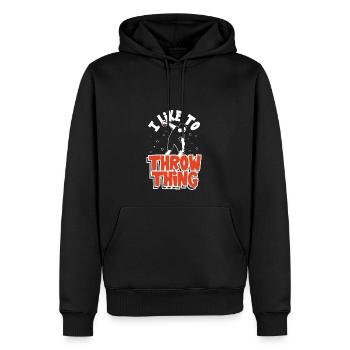 Ich mag es, Dinge zu werfen Leichtathletik Werfen - Männer Premium Bio Hoodie - Schwarz - Vorne - Nico (187cm)
