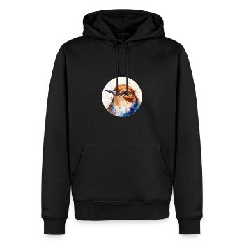 Troglodyte - Sweat à capuche Premium bio Homme - noir - Devant - Nico (187cm)