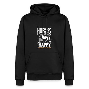 Pferde machen mich glücklich, dich nicht so sehr - Männer Premium Bio Hoodie - Schwarz - Vorne - Nico (187cm)