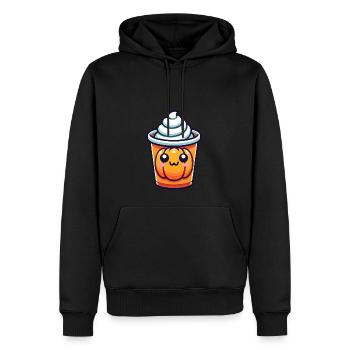 Becher - Männer Premium Bio Hoodie - Schwarz - Vorne - Nico (187cm)