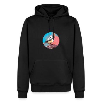 Meise - Männer Premium Bio Hoodie - Schwarz - Vorne - Nico (187cm)