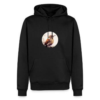 Troglodyte - Sweat à capuche Premium bio Homme - noir - Devant - Nico (187cm)