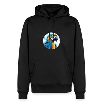 Blau-Gold Ara - Männer Premium Bio Hoodie - Schwarz - Vorne - Nico (187cm)
