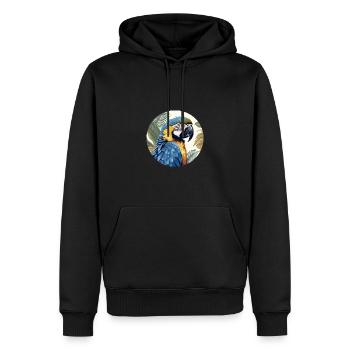 Blau-Gold Ara - Männer Premium Bio Hoodie - Schwarz - Vorne - Nico (187cm)