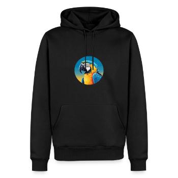 Blau-Gold Ara - Männer Premium Bio Hoodie - Schwarz - Vorne - Nico (187cm)