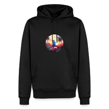 Hyazinth-Ara - Männer Premium Bio Hoodie - Schwarz - Vorne - Nico (187cm)