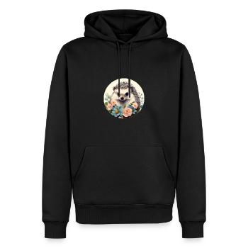Hérisson mignon - Sweat à capuche Premium bio Homme - noir - Devant - Nico (187cm)