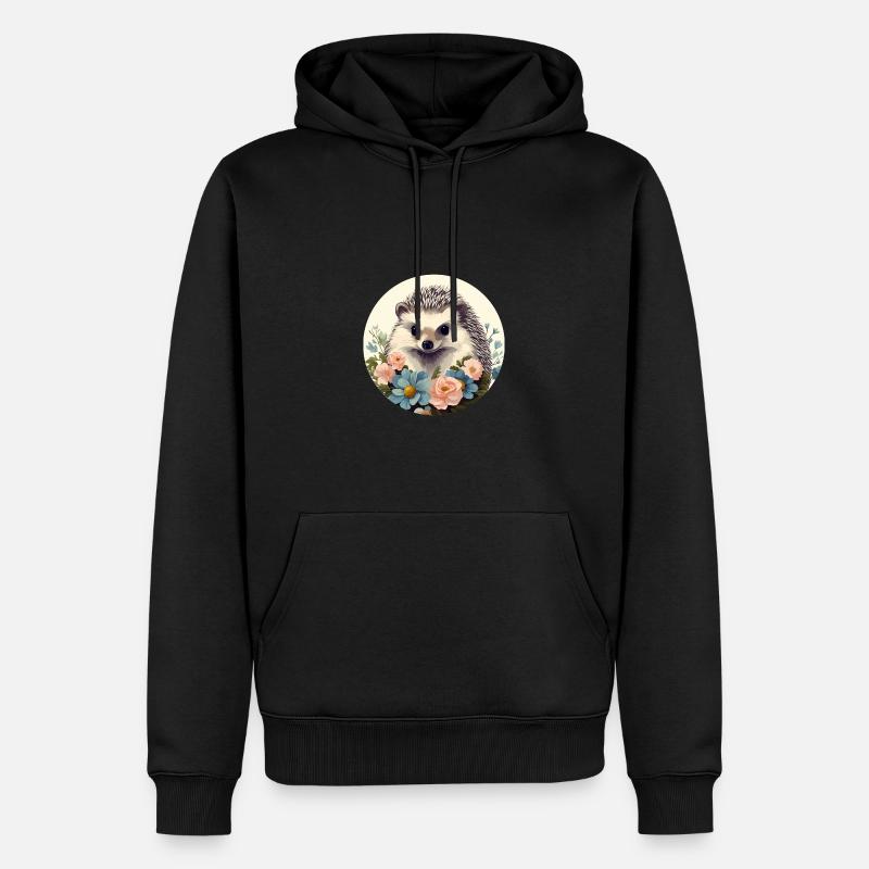 Hérisson mignon - Sweat à capuche Premium bio Homme - noir