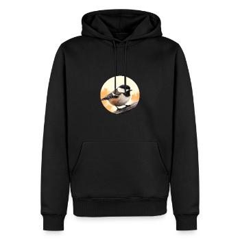 Meise - Männer Premium Bio Hoodie - Schwarz - Vorne - Nico (187cm)