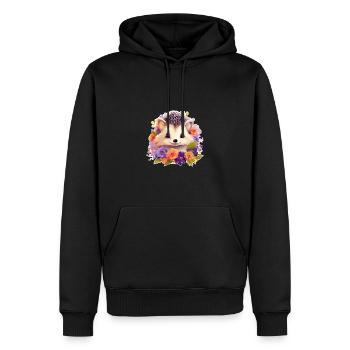 Hérisson mignon - Sweat à capuche Premium bio Homme - noir - Devant - Nico (187cm)