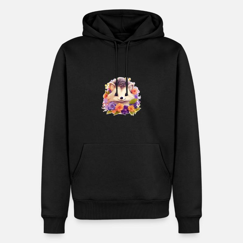Süßer Igel - Männer Premium Bio Hoodie - Schwarz