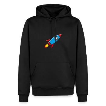 Dessin animé de vaisseau spatial de fusée - Sweat à capuche Premium bio Homme - noir - Devant - Nico (187cm)