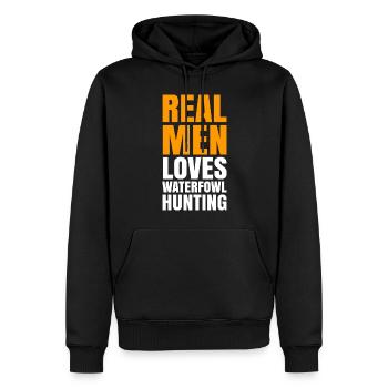 Geschenkidee für die Wasservogeljagd - Männer Premium Bio Hoodie - Schwarz - Vorne - Nico (187cm)