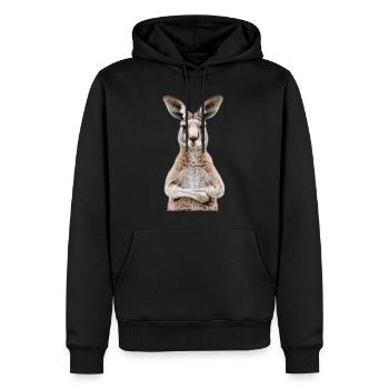 Kangourou - Sweat à capuche Premium bio Homme - noir - Devant - Nico (187cm)