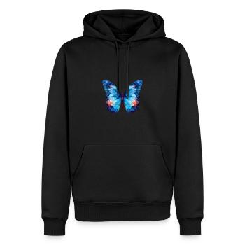 Blauer Morpho-Schmetterling - Männer Premium Bio Hoodie - Schwarz - Vorne - Nico (187cm)