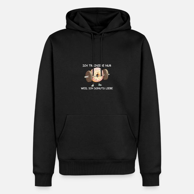 Beignet de bodybuilder - Sweat à capuche Premium bio Homme - noir