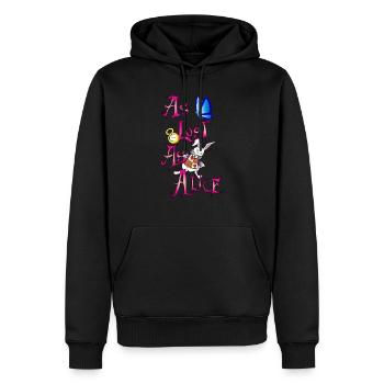 wie Alice verloren - Männer Premium Bio Hoodie - Schwarz - Vorne - Nico (187cm)